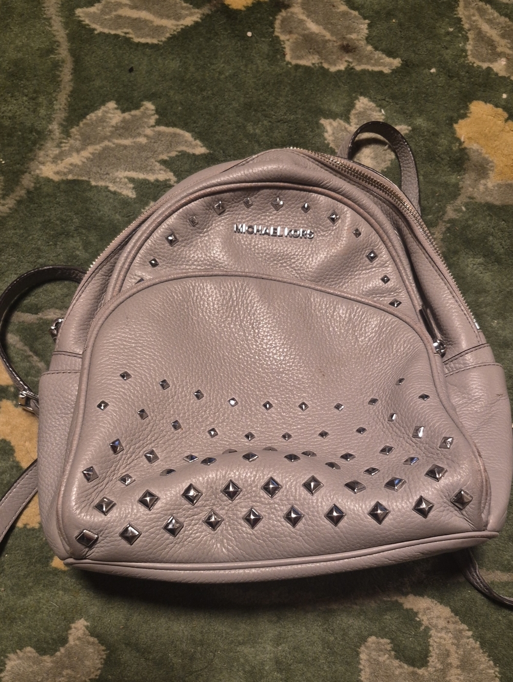 Michael Kors Taupe Studded Leather Mini Backpack